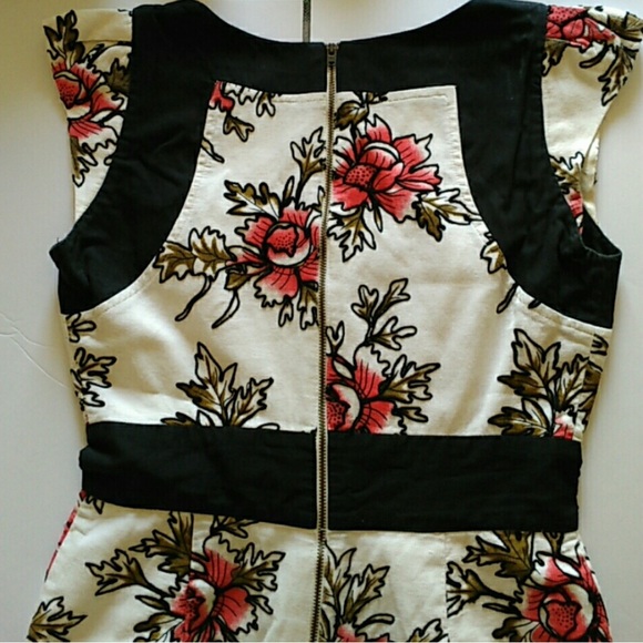 French Connection Floral Mini Dress - Black and Red - Picture 6 of 8